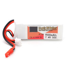 7.4V 900mAh 50C LiPoly Battery JST Plug for RC Cars Boats Helicopter