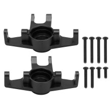 (Black) 2pcs Axle Carriers Aluminum Rear Stub Steering Blocks with Screws