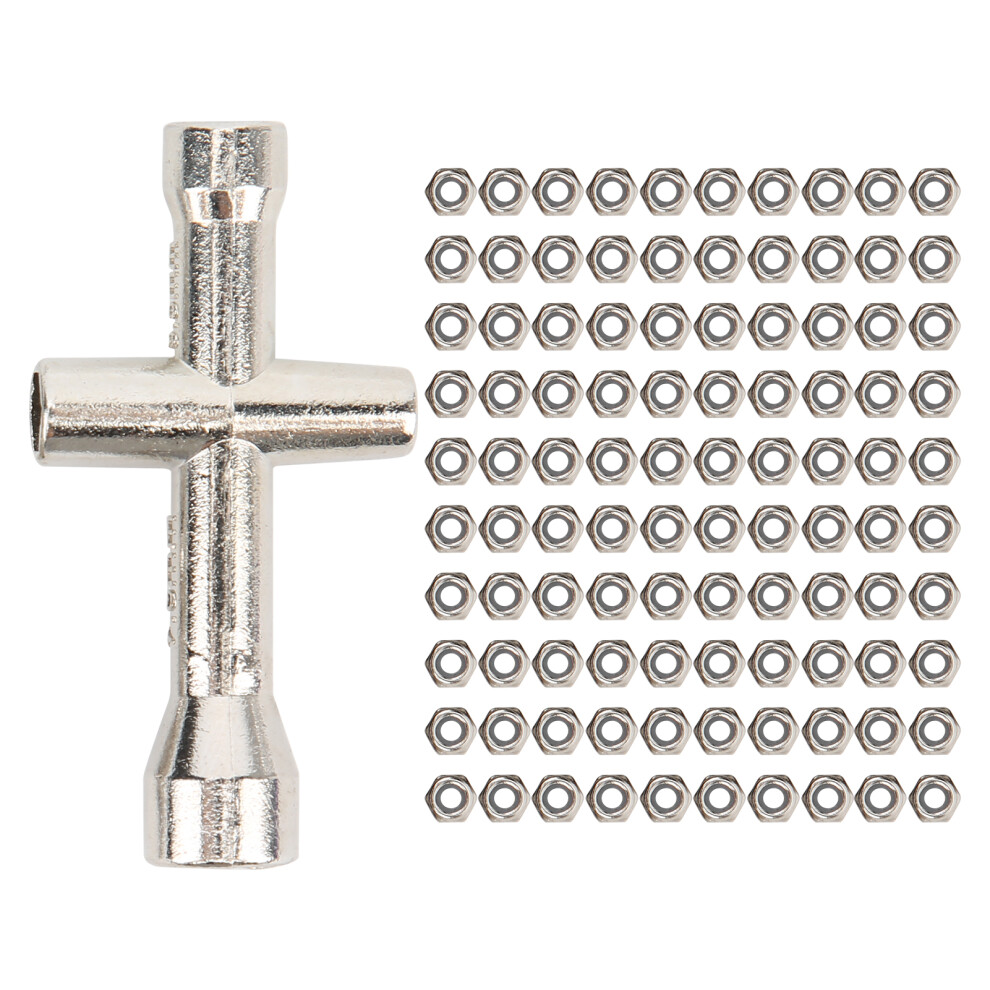(Silver) M2 Locknut Metal Selflocking Nut with Cross Wrench Black-image-OPC-PMM5H2X-NEW