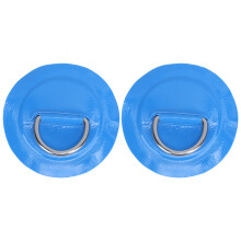 (Blue) 2 Pcs Inflatable Boat D-Ring Patch PVC Stainless Buckle Yellow