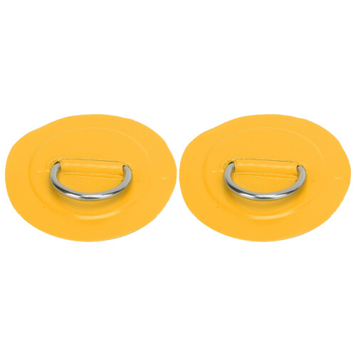 (Yellow) 2 Pcs Inflatable Boat D-Ring Patch PVC Stainless Buckle Yellow 1