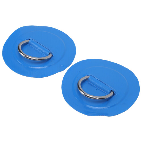 (Blue) 2 Pcs Inflatable Boat D-Ring Patch PVC Stainless Buckle Yellow 2
