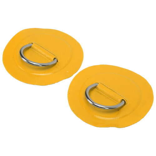 (Yellow) 2 Pcs Inflatable Boat D-Ring Patch PVC Stainless Buckle Yellow 2