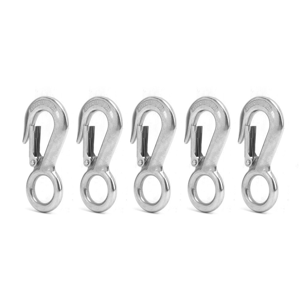 5Pcs Stainless Steel Big Eye Snap Hoist Crane Hook AntiShedding-image-OPC-PMM5KQF-NEW