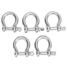 (M8 200kg Load) 5pcs Bow Shackle Stainless Steel D-Ring M8 200kg