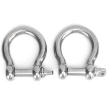 (M16 800kg Load) 2pcs Bow Shackle Stainless Steel D-Ring M16 800kg