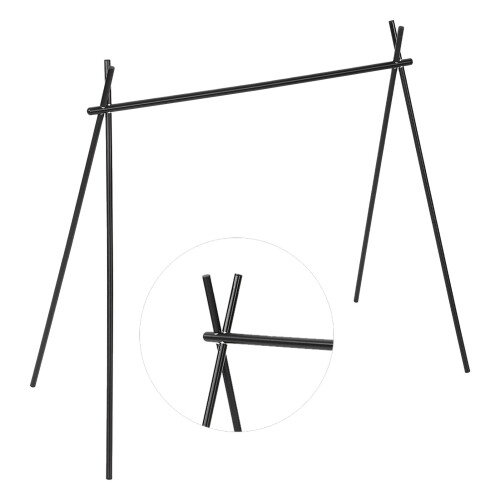 Hanging Rack Black Tripod Folding Shelf with Storage Bag for Camping 2
