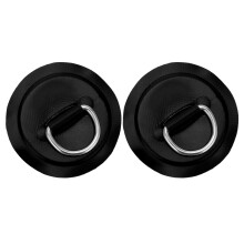 (Black) D Ring Pad Patch PVC Inflatable Boat Raft Dinghy Black