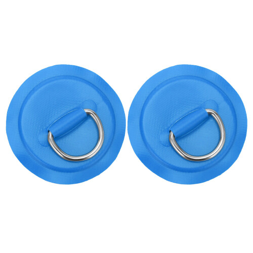(Blue) D Ring Pad Patch PVC Inflatable Boat Raft Dinghy Black