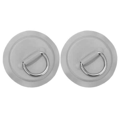 (Gray) D Ring Pad Patch PVC Inflatable Boat Raft Dinghy Black
