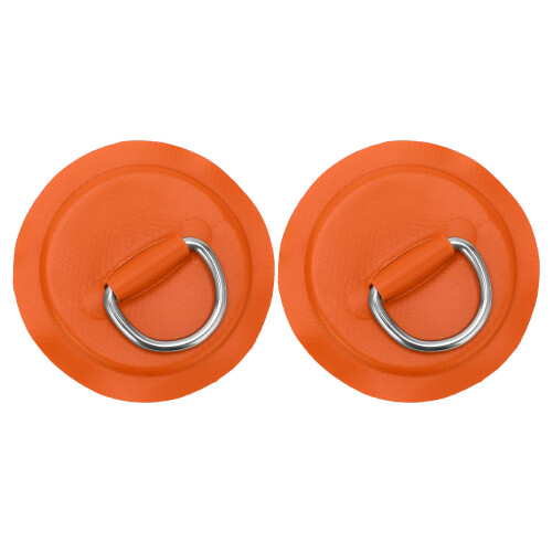 (Orange) D Ring Pad Patch PVC Inflatable Boat Raft Dinghy Black