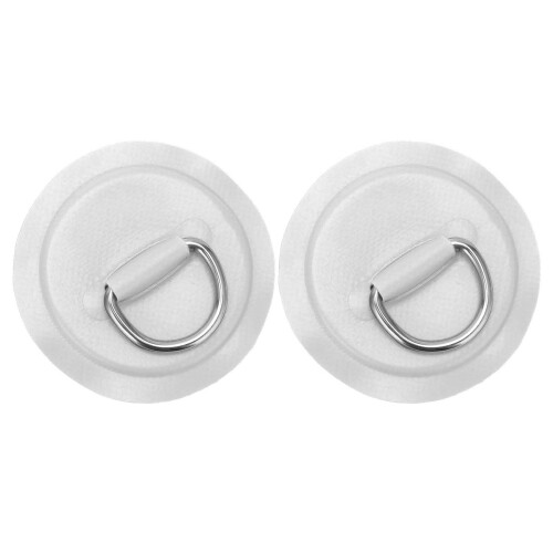 (White) D Ring Pad Patch PVC Inflatable Boat Raft Dinghy Black