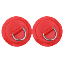 (Red) D Ring Pad Patch PVC Inflatable Boat Raft Dinghy Black