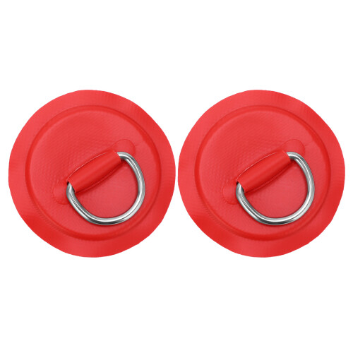 (Red) D Ring Pad Patch PVC Inflatable Boat Raft Dinghy Black