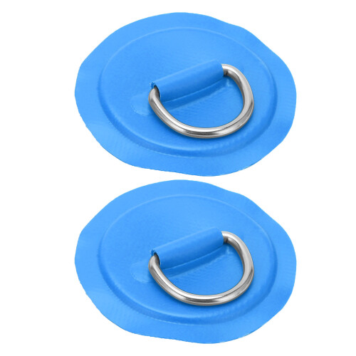 (Blue) D Ring Pad Patch PVC Inflatable Boat Raft Dinghy Black 1
