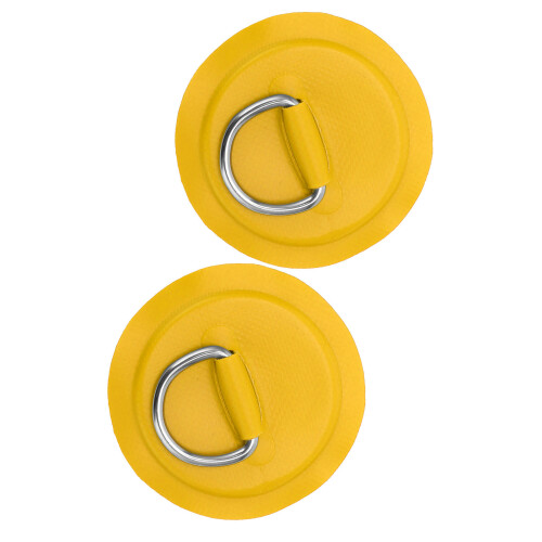 (Yellow) D Ring Pad Patch PVC Inflatable Boat Raft Dinghy Black 2
