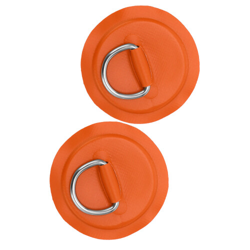 (Orange) D Ring Pad Patch PVC Inflatable Boat Raft Dinghy Black 2