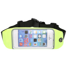 (Fluorescent Green) Waterproof Touch Screen Phone Waist Bag Sports Running Anti-theft Blue