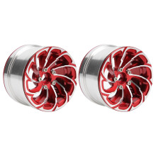 (Red) Aluminum Beadlock Wheel Rims 1/10 RC Crawler Black