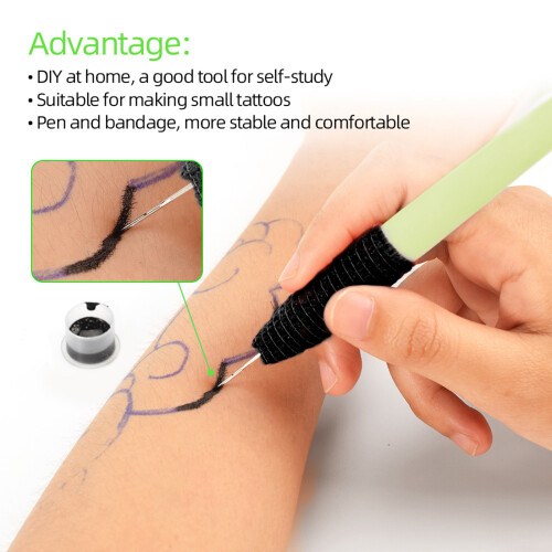 Tattoo-Set DIY mit Tinte Handschuhen Nadeln 3RL-9RL 1