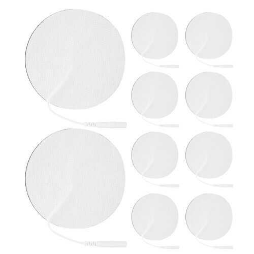 10x TENS Electrode Pads 8cm Round Self-Adhesive NonWoven 2