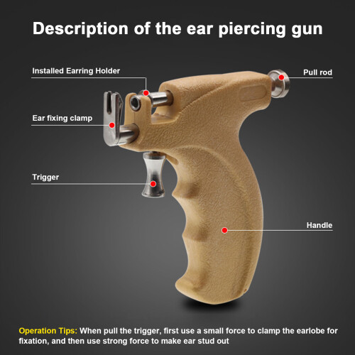 Professional Ear Stud Earring Piercing Gun Stainless Steel Reusable 1