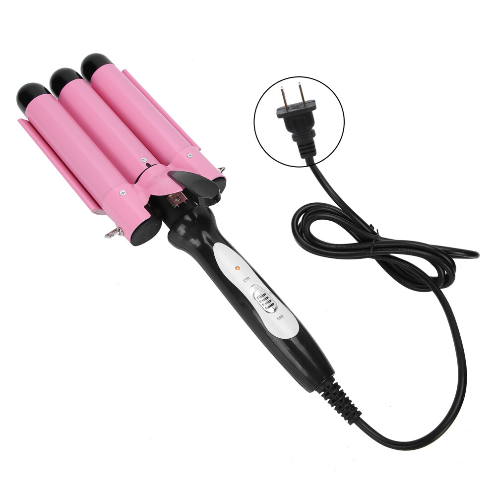 (US Plug) 3 Barrel Hair Curling Iron 28mm Electric Styling Tool 110-240V US Plug
