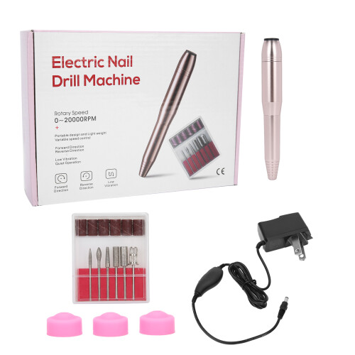 (US Plug Gold) Elektrische Nagelfrees Draagbaar EU Plug Goud