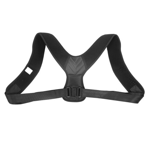 (Black L) Adjustable Upper Back Posture Corrector for Men Women