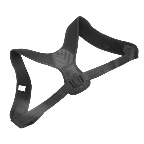 (Black L) Adjustable Upper Back Posture Corrector for Men Women 2