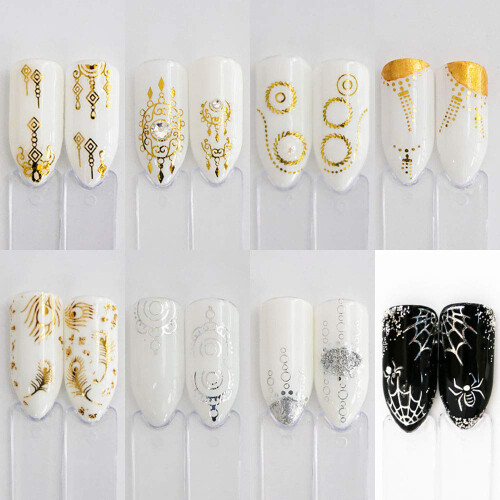 30x Nagelaufkleber Mixfarben Glitzer DIY Set 1