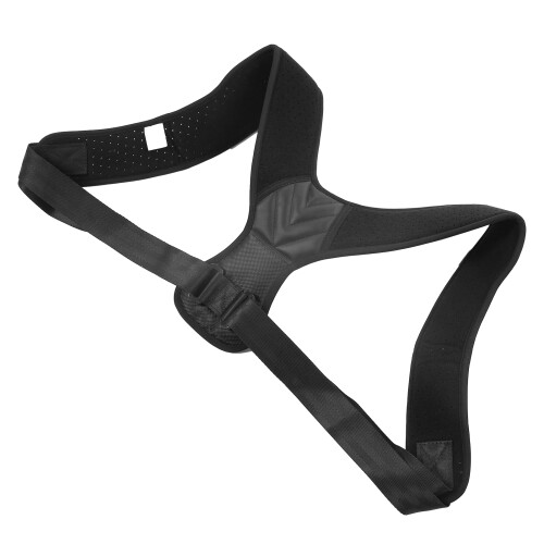 (Black L) Adjustable Upper Back Posture Corrector for Men Women 1
