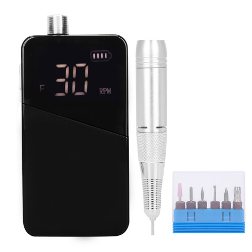 (EU Plug Black) Elektrische nagelfrees, draagbare manicure tool, EU stekker, wit 1