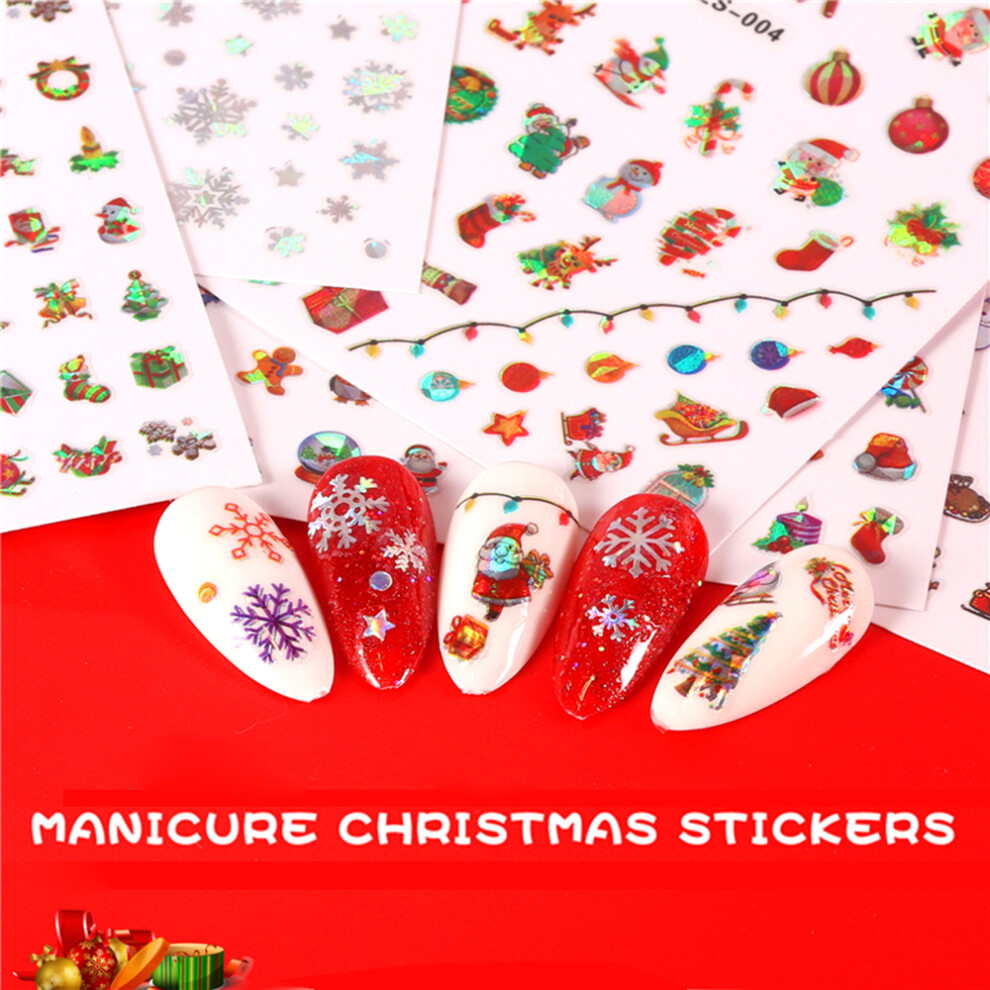 Christmas Nail Stickers Self-Adhesive Water Transfer DIY Art Decals
