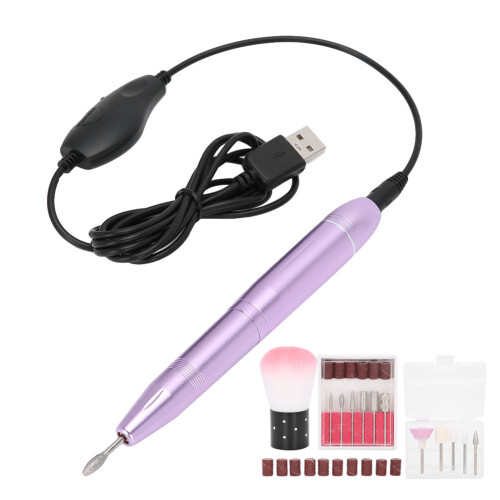 (Pink) Elektrischer Nageldrehstift Schleifer Maniküre Grau 2