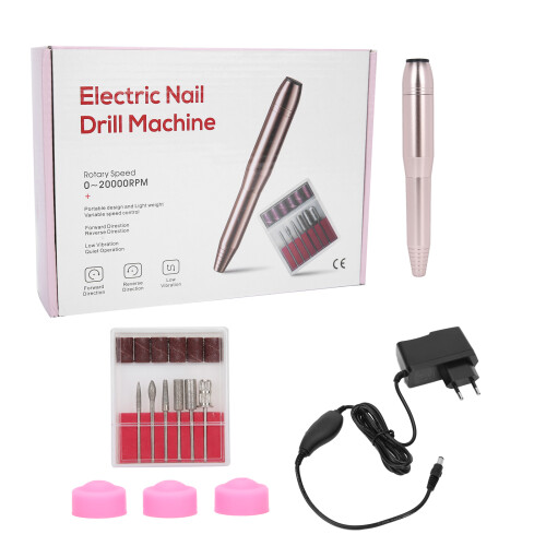 (EU Plug Gold) Elektrische Nagelfrees Draagbaar EU Plug Goud