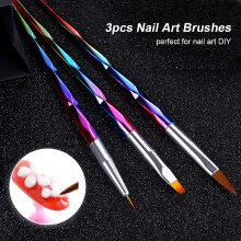 3x Nagelkunst-Pinselset für Acryl & UV-Gel