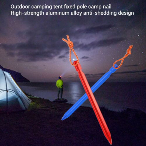 Camping Tent Nails Windproof Rope Set with Hammer 2