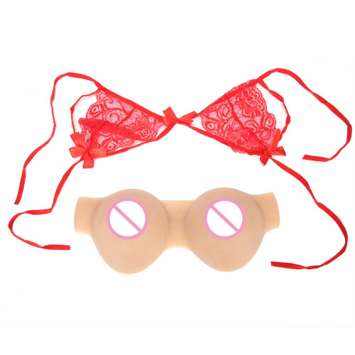(C Cup (1300g) +Bikini) Silicone Breast Form C Cup 1300g with Bikini