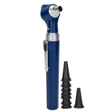 (Bleu) Professional Otoscope Kit LED Ear Exam Tool Black