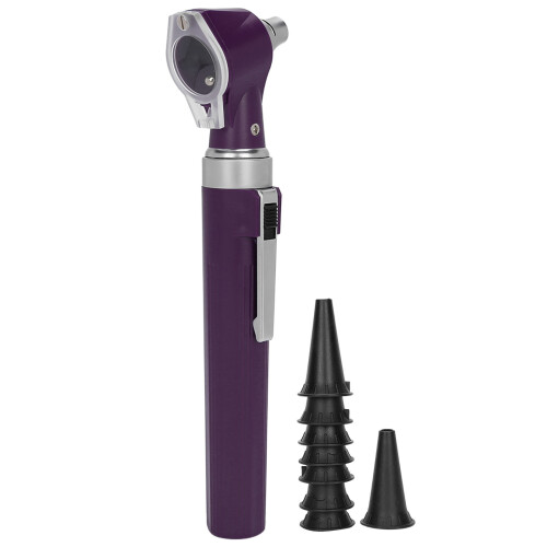 (Violet) Professional Otoscope Kit LED Ear Exam Tool Black 1