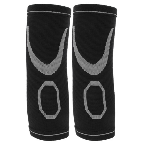 (Black+Grey) Outdoor Elbow Support Anti-slip Warm Compression Black Grey
