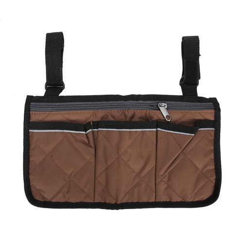 (Brown) Rollstuhl-Armlehnen-Tasche groß braun