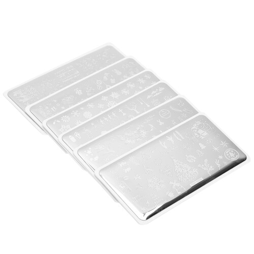 6Pcs kerst nail art stempels wasbaar 1