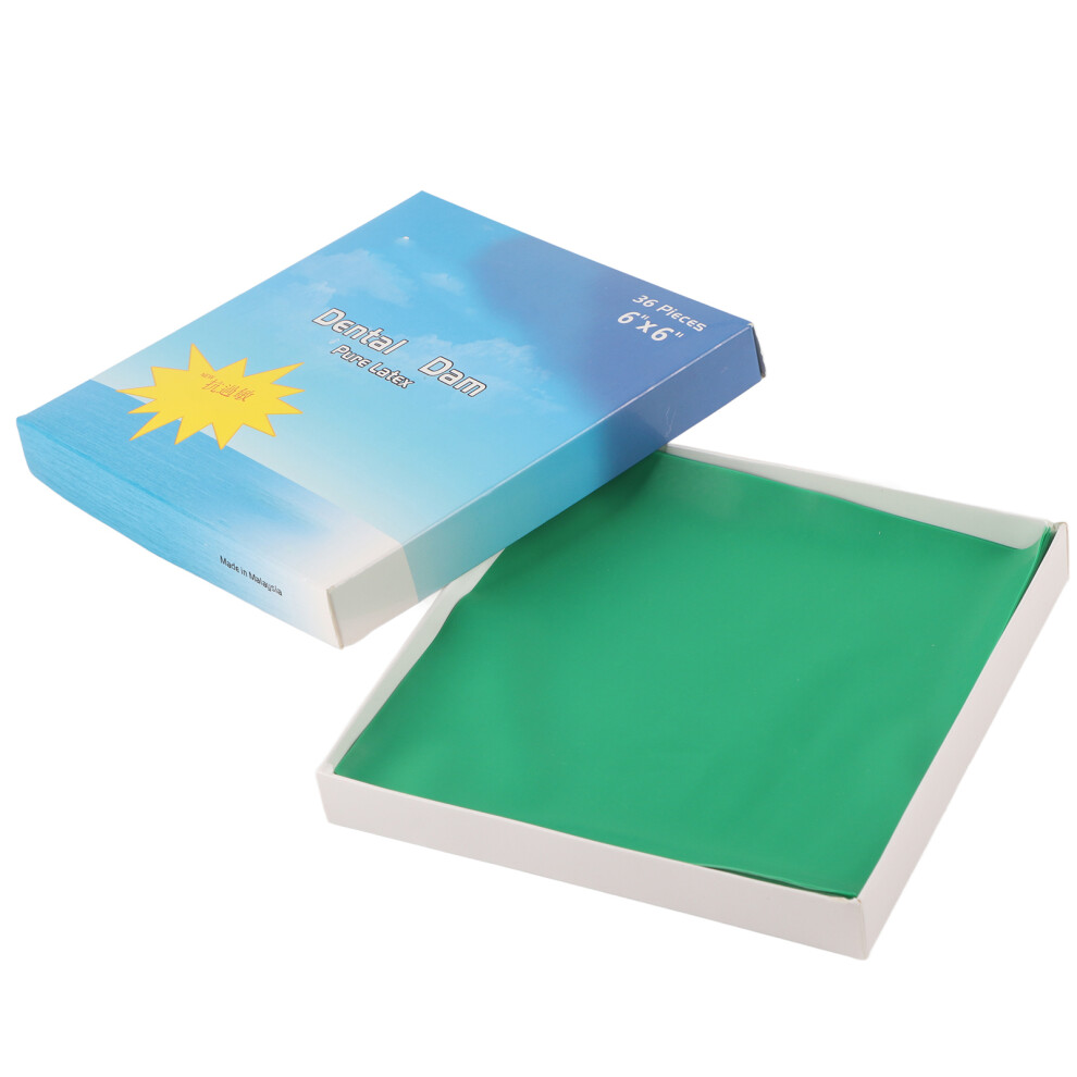 (6 x 6in 36pcs / Box) Latex Root Canal Dental Dam 5x5in 52pcs/Box