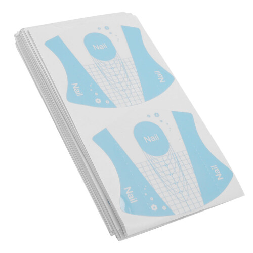 (Blue) 100 Sticker Nail Art Forms UV Gel Extension Manicure 2