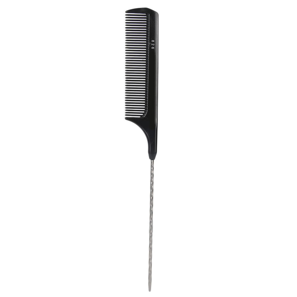 (Black) Professional Portable Hair Tail Comb Barber Shop Women Styling Blue