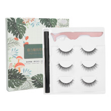 (E29 Green Box) Selbstklebender Eyeliner & Wimpernset mit Pinzette Grün E29