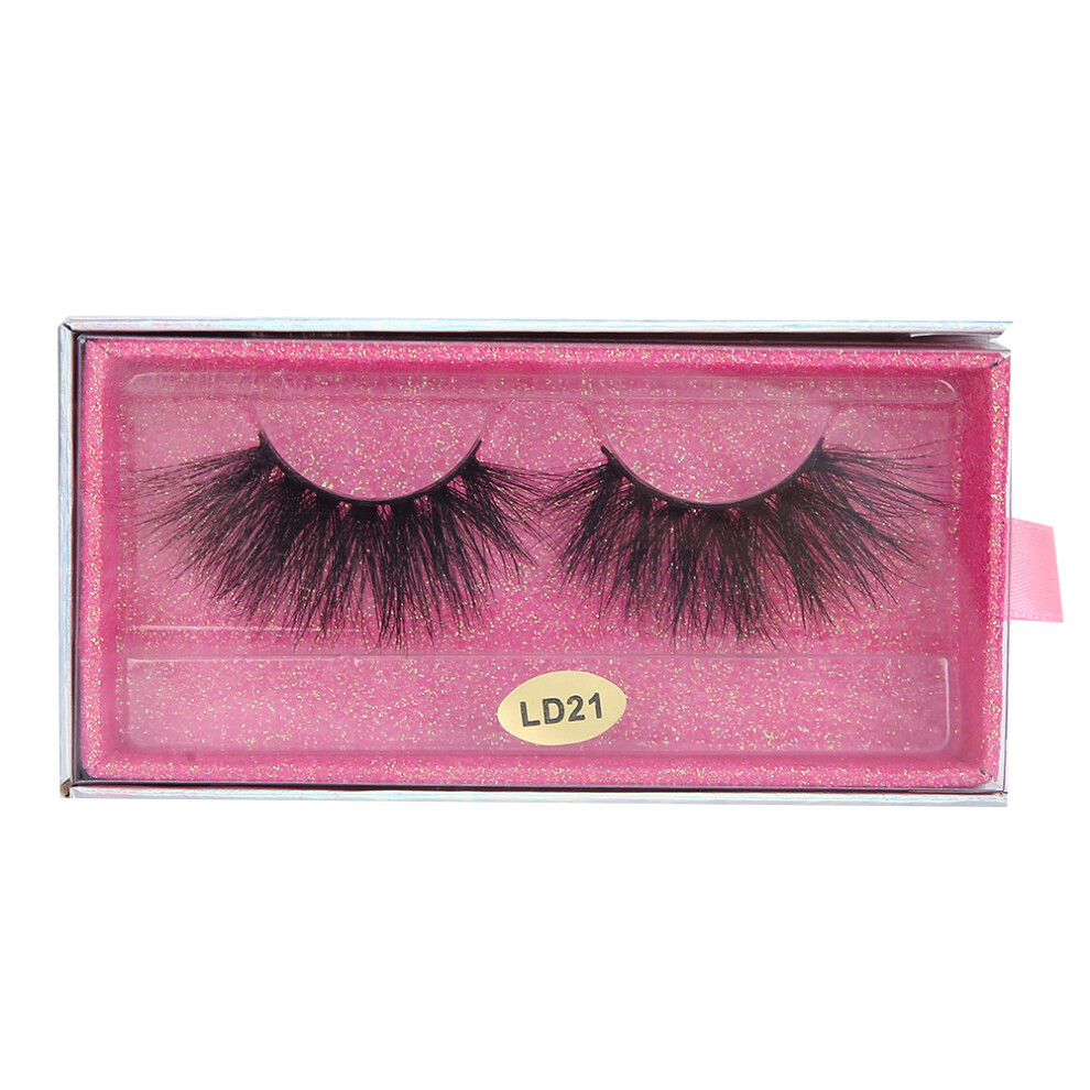 (LD21) 5D 25mm False Eyelashes Fluffy Curling Long Lashes LD21