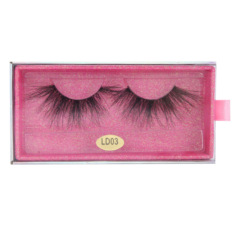 (LD03) 5D 25mm False Eyelashes Fluffy Curling Long Lashes LD03